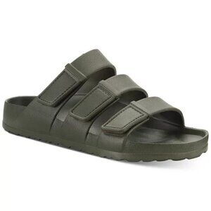 Sun Stone Boys Bowie Sandals Open Toe Flip Flop Rubber Stay Put Straps Olive